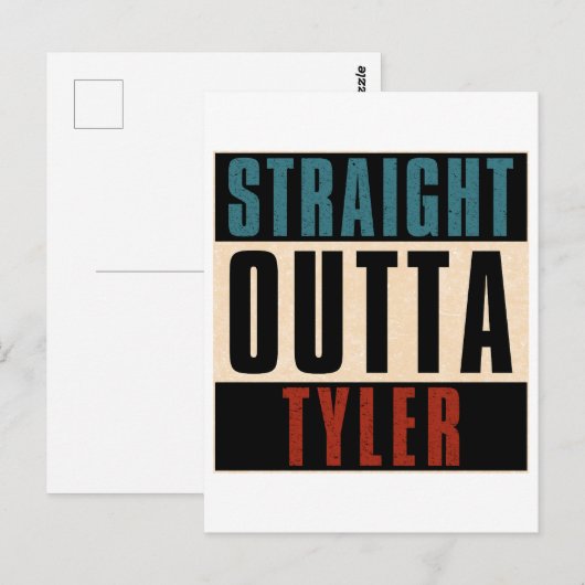 Straight Outta Tyler Texas TX Briefkaart (Voorkant / Achterkant)