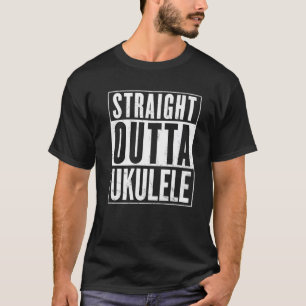 Straight Outta Ukulele Distress Funny T-shirt
