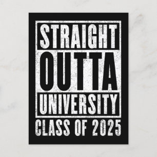 Straight Outta University 2025 noodlijdende versie Briefkaart