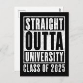 Straight Outta University 2025 noodlijdende versie Briefkaart (Voorkant / Achterkant)