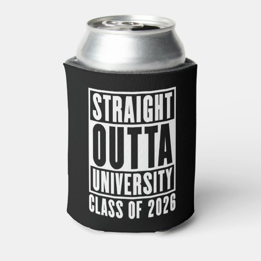 Straight Outta University Class of 2026 Blikjeskoeler (Blikje Achterkant)