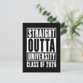 Straight Outta University Class of 2026 Briefkaart (Staand voorkant)