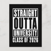 Straight Outta University Class of 2026 Briefkaart (Voorkant)
