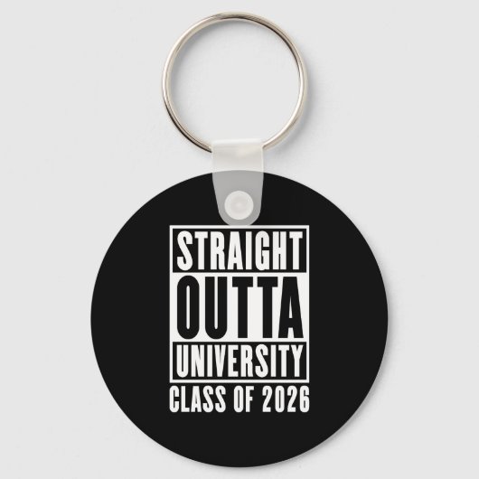 Straight Outta University Class of 2026 Sleutelhanger (Achterkant)
