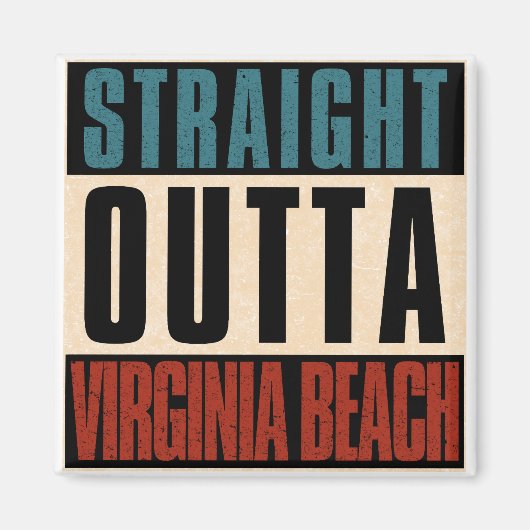 Straight Outta Virginia Beach Virginia VA Magneet (Voorkant)