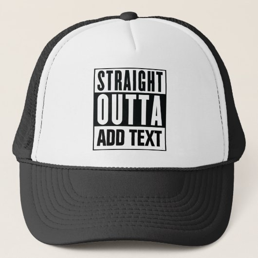 Straight Outta - Voeg hier uw eigen tekst toe Trucker Pet (Voorkant)