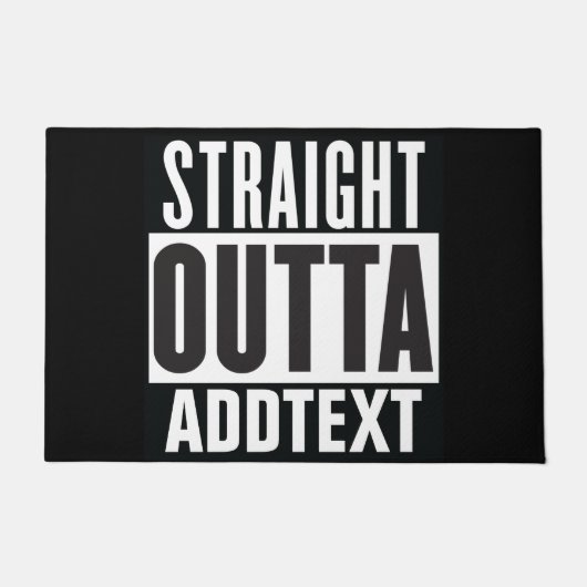 Straight Outta voegt jouw tekst toe Deurmat (Voorkant)