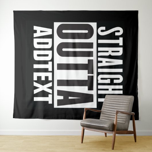 Straight Outta voegt jouw tekst toe Wandkleed (In Situ (horizontaal))