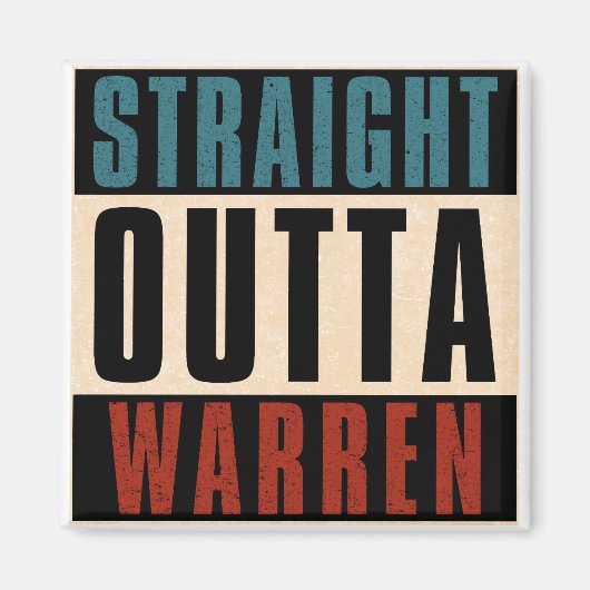 Straight Outta Warren Michigan MI Magneet (Voorkant)