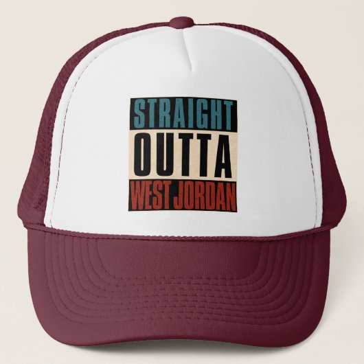 Straight Outta West Jordan Utah UT Trucker Pet (Voorkant)