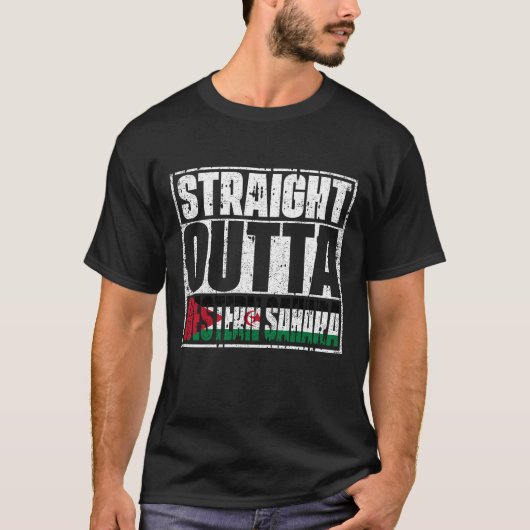Straight Outta Westerne Sahara Vlag T-shirt (Voorkant)