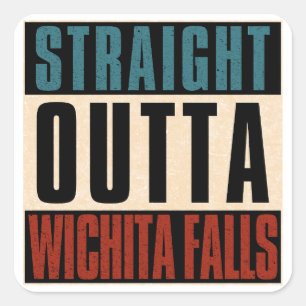 Straight Outta Wichita Herfsten Nederland TX Vierkante Sticker