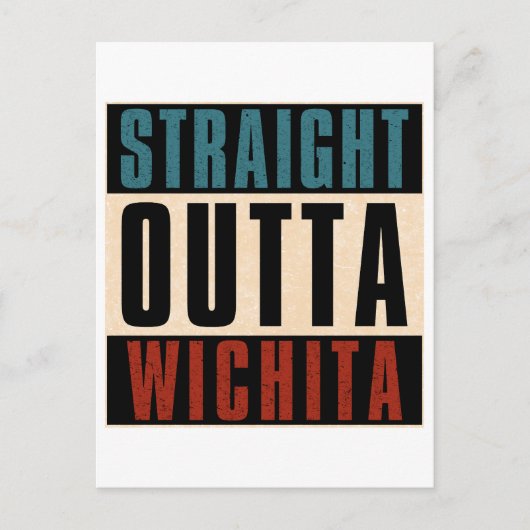 Straight Outta Wichita Kansas KS Feestdagenkaart (Voorkant)
