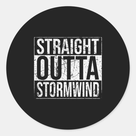 Straight Outta Wind Funny Wow Alliance Gamer Vinta Ronde Sticker (Voorkant)
