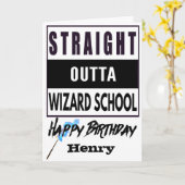 Straight Outta Wizard School Verjaardag Kaart (Gele Bloem)