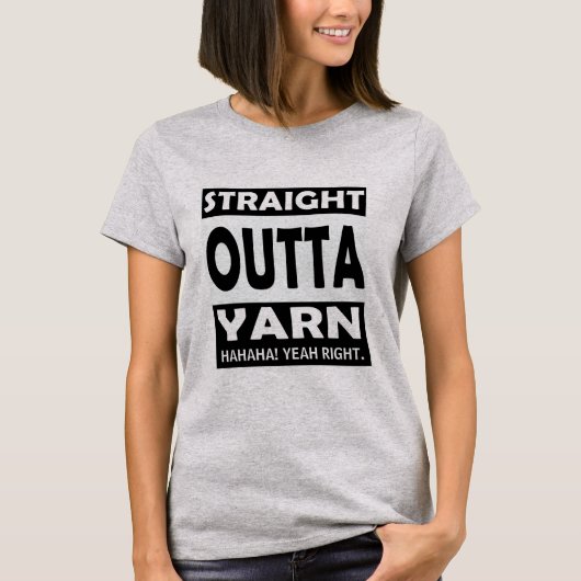 Straight Outta YARN/Jouw tekst T-shirt (Voorkant)