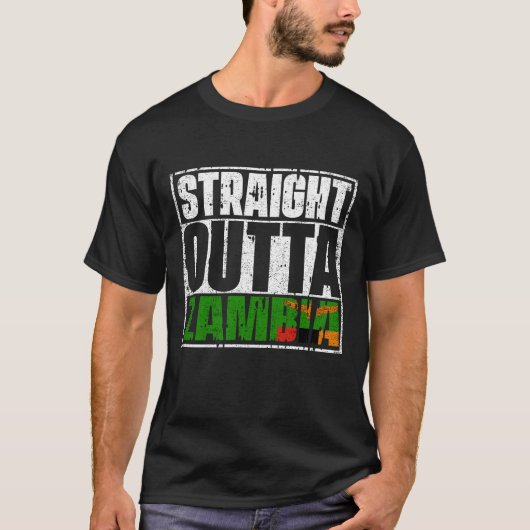 Straight Outta Zambia Flag T-shirt (Voorkant)