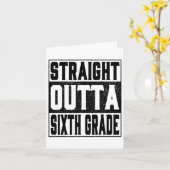 Straight Outta Zesde Grade Grappig 2025 6e Graduat Kaart (Gele Bloem)