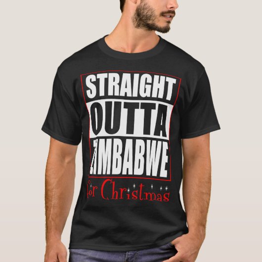 Straight Outta Zimbabwe for Kerstmis Ugly Sweater T-shirt (Voorkant)