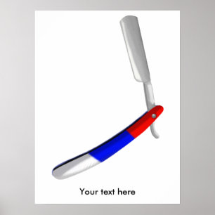Straight Razor Barbers Winkelkleuren Poster