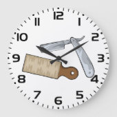  Straight Razor en Strop Barber Shop Grote Klok (Voorkant)