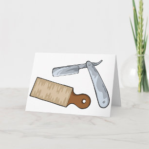 Straight Razor en Strop Barber Shop Kaart
