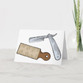  Straight Razor en Strop Barber Shop Kaart (Voorkant)