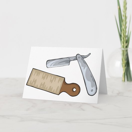  Straight Razor en Strop Barber Shop Kaart (Voorkant)