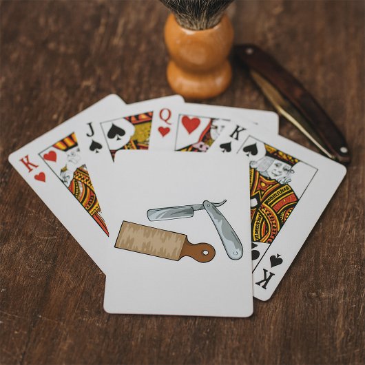  Straight Razor en Strop Barber Shop Pokerkaarten