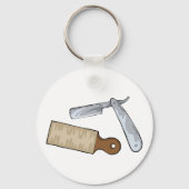 Straight Razor en Strop Barber Shop Sleutelhanger (Achterkant)