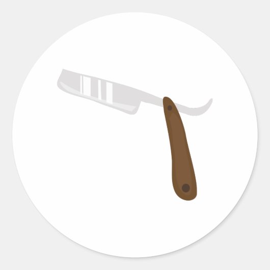 Straight Razor Ronde Sticker (Voorkant)