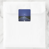 Straight Road 's nachts Vierkante Sticker (Tas)