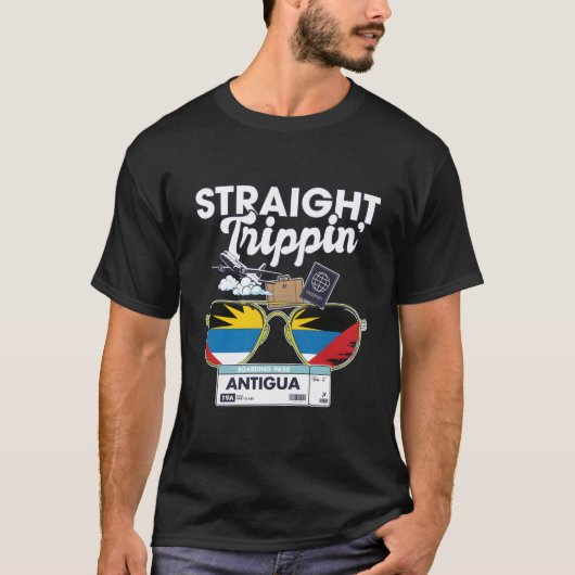 Straight Trippin' Antigua Vakantie Tour Reizen Tri T-shirt (Voorkant)