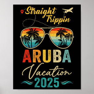 Straight Trippin Aruba 2025 Familie Zomervakantie Poster