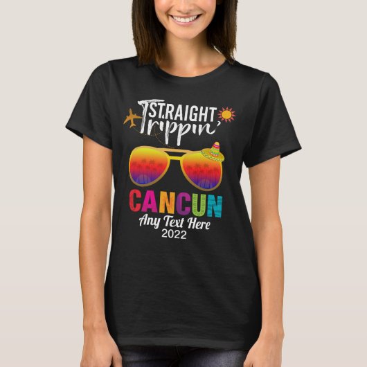 Straight Trippin Cancun Mexico Travel Vacation T-S T-shirt (Voorkant)