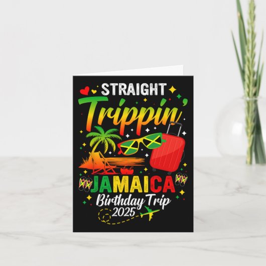 Straight Trippin' Jamaica Vakantie 2025 Verjaardag Kaart (Voorkant)