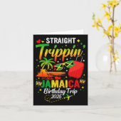 Straight Trippin' Jamaica Vakantie 2025 Verjaardag Kaart (Gele Bloem)
