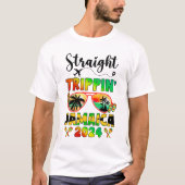 Straight Tripping Jamaica 2024 Familie Vakantie Ma T-shirt (Voorkant)