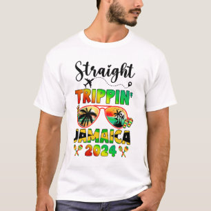 Straight Tripping Jamaica 2024 Familie Vakantie Ma T-shirt