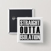 STRAIGHT uit isolatie Vierkante Button 5,1 Cm (Voorkant /achterkant)