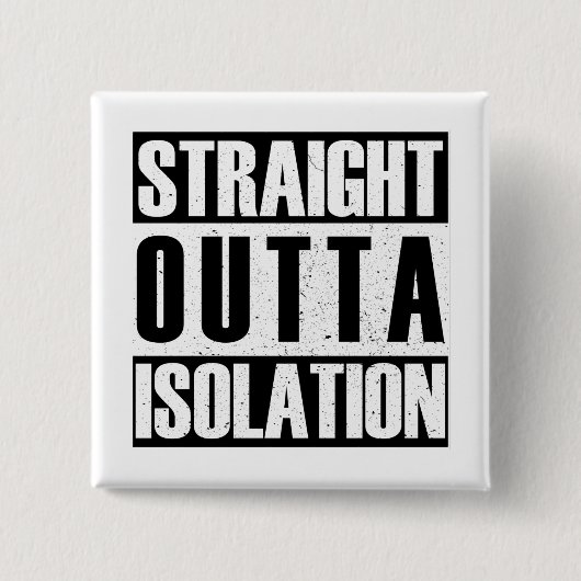 STRAIGHT uit isolatie Vierkante Button 5,1 Cm (Voorkant)