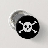 Straight White Deth's Head Button (Voorkant /achterkant)