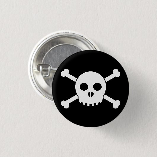 Straight White Deth's Head Button (Voorkant /achterkant)