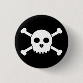 Straight White Deth's Head Button (Voorkant)