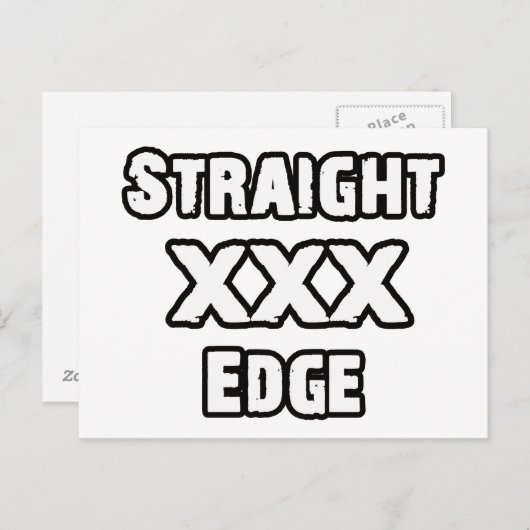 Straightedge Briefkaart (Voorkant / Achterkant)