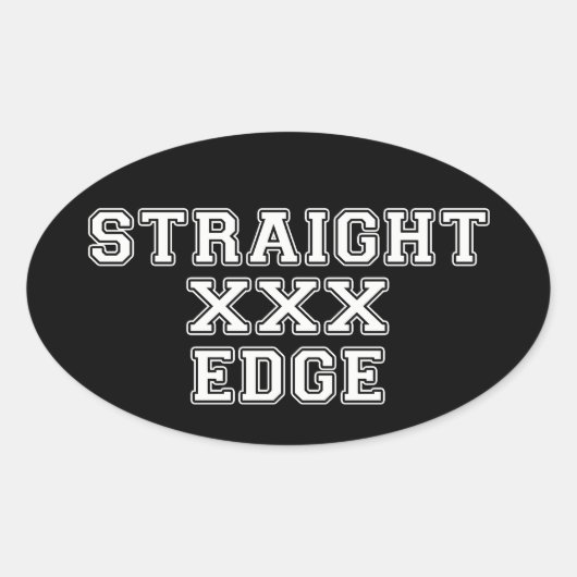 Straightedge Ovale Sticker (Voorkant)