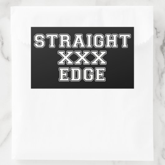 Straightedge Rechthoekige Sticker (Tas)