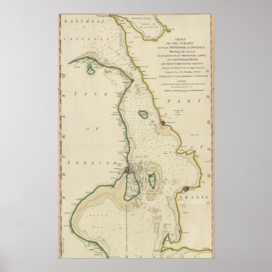 Strait Denemarken-Zweden Poster (Voorkant)