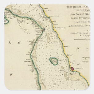 Strait Denemarken-Zweden Vierkante Sticker