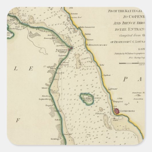 Strait Denemarken-Zweden Vierkante Sticker (Voorkant)
